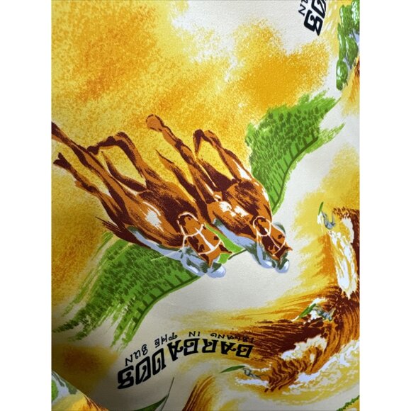 Vintage Barbados Bajan Men XL Hawaiian Golf Shirt Short Sleeve  horse - Picture 7 of 7